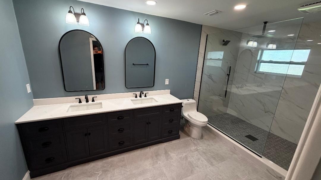 Luxury master bathroom renovation Dunedin Florida
